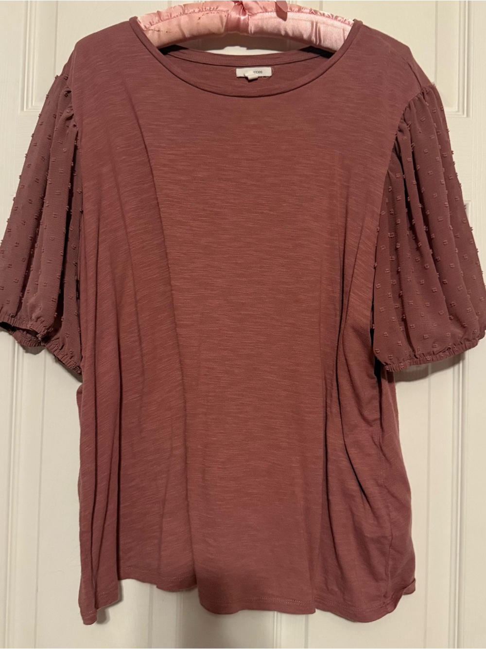 Maurices Dusty Rose Puff Sleeve Tee